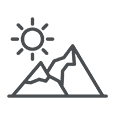Icon Berge mit Sonne