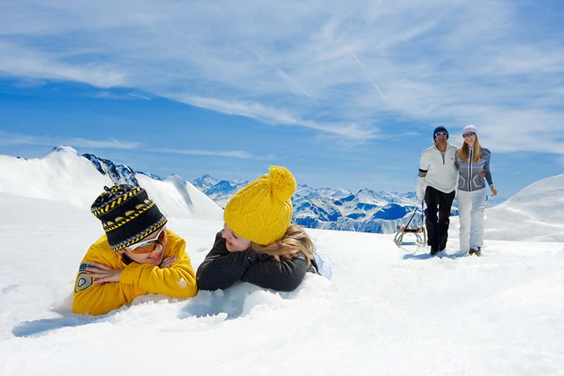 Tobogganing with the family