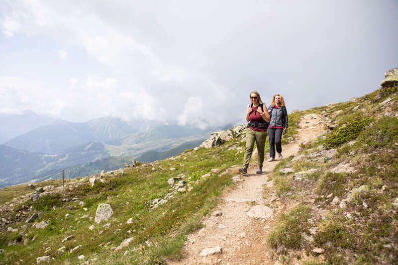 Hiking on the Alpenrosensteig trail